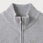 Men's full-zip wool-blend cardigan in Grey | Nunnington – detail view