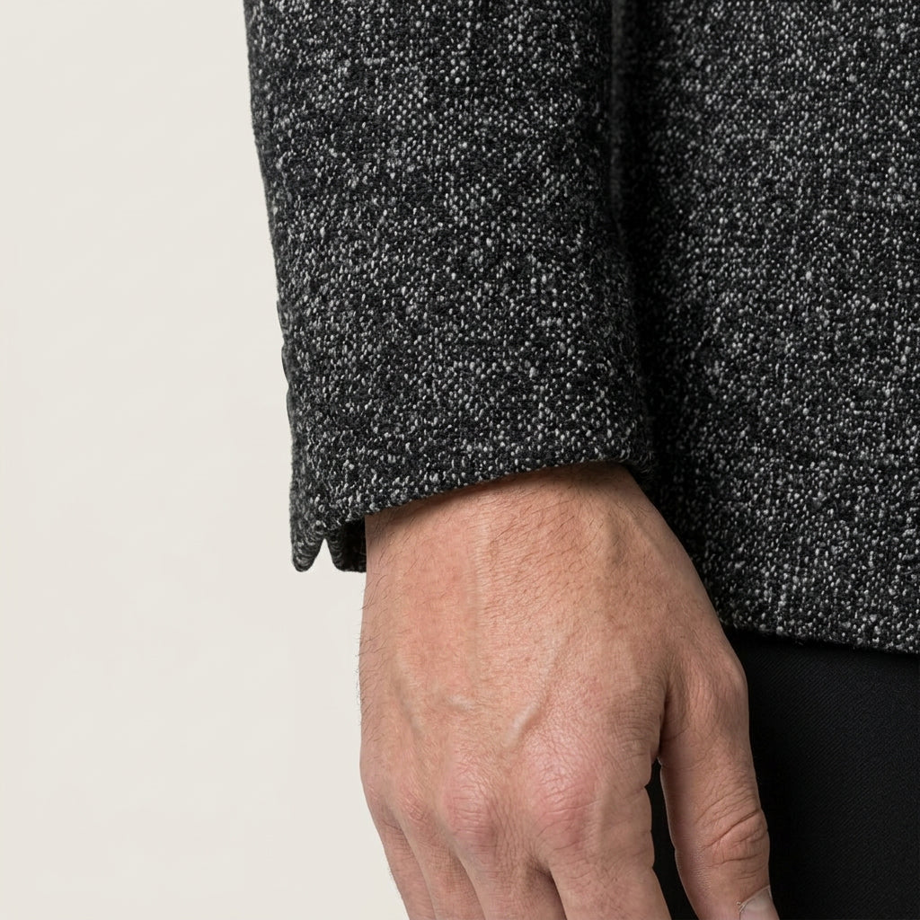 Men's textured wool-blend blazer in Charcoal | Tresmeer – detail view
