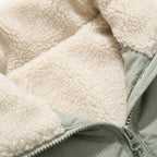 Men's Quilted Puffer Jacket in Sage Green | Romsey – detail view