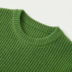 Men's ribbed crew neck jumper in Green | Wigtoft – detail view