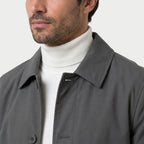 Men's single-breasted car coat in Grey | Rockbourne – detail view