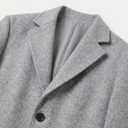 Men's Single-Breasted Overcoat in Light Grey | Tebay – detail view