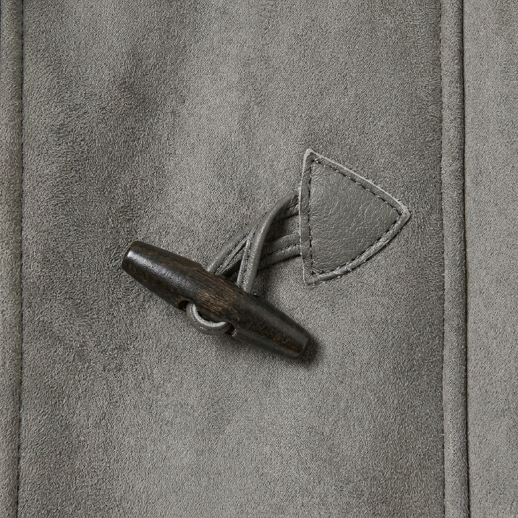 Women's hooded duffle coat in Grey | Glapthorn – detail view