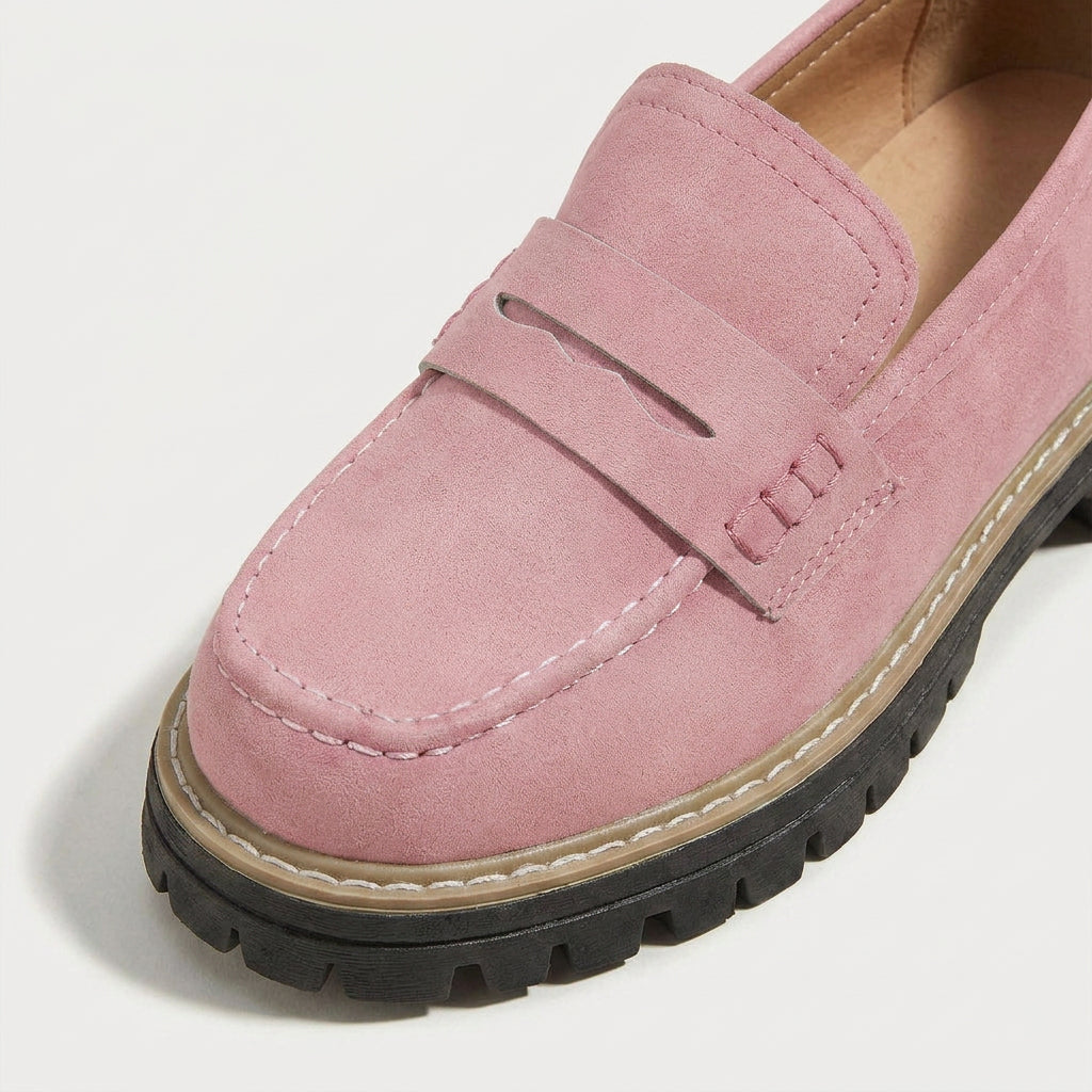 Women's chunky loafers in Pink | Fingest – detail view