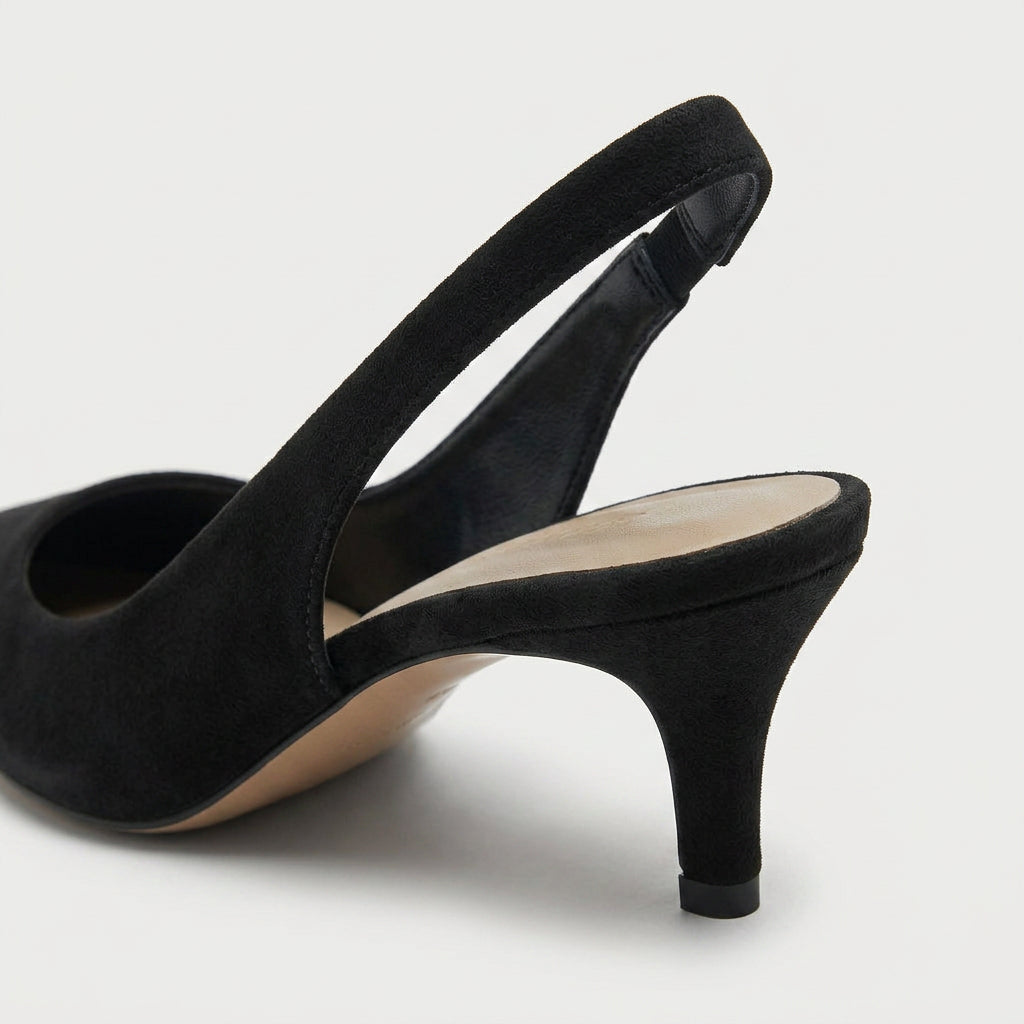 Women's slingback kitten heels in Black | Bledlow – detail view