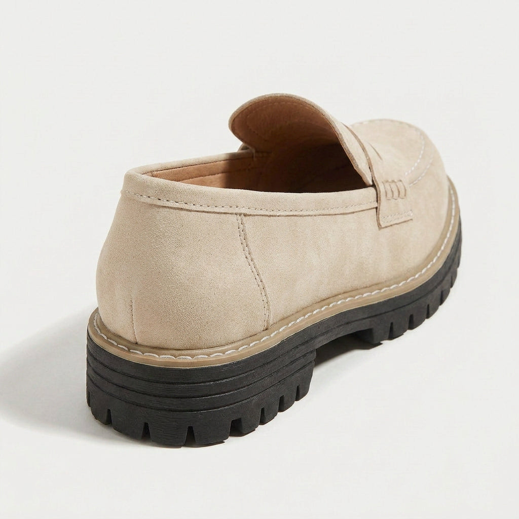 Women's chunky loafers in Cream | Fingest – back view