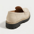 Women's chunky loafers in Cream | Fingest – back view