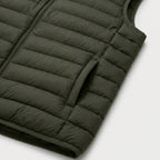 Men's Quilted Puffer Gilet in Olive | Sherston – detail view