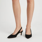 Women's slingback kitten heels in Black | Bledlow – front view