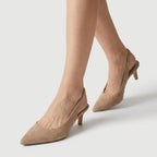 Women's slingback kitten heels in Nude | Bledlow – side view