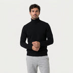 Men's roll neck jumper in Black | Wambrook – front view