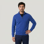 Men's half-zip jumper in Blue | Ugthorpe – front view