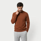 Men's roll neck jumper in Rust | Wambrook – front view