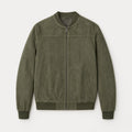 Men's washed bomber jacket in Olive | Pertenhall – front view