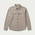 Men's brushed overshirt in Beige | Nettlecombe – front view