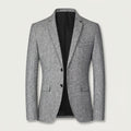 Men's textured wool-blend blazer in Light Grey | Tresmeer – front view