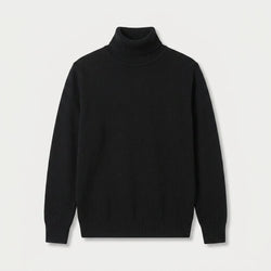 Men's roll neck jumper in Black | Wambrook – front view
