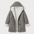 Women's hooded duffle coat in Grey | Glapthorn – front view