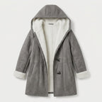 Women's hooded duffle coat in Grey | Glapthorn – front view