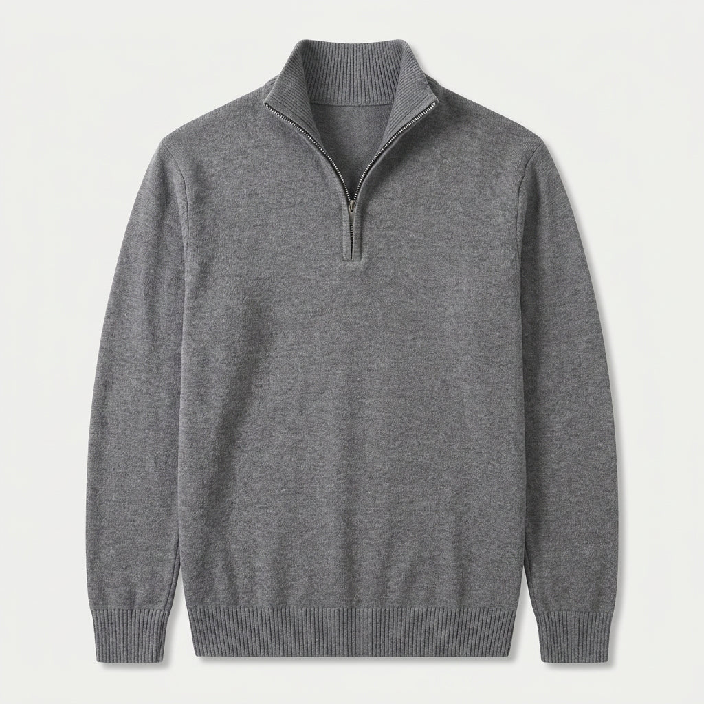 Men's half-zip jumper in Grey | Ugthorpe – front view