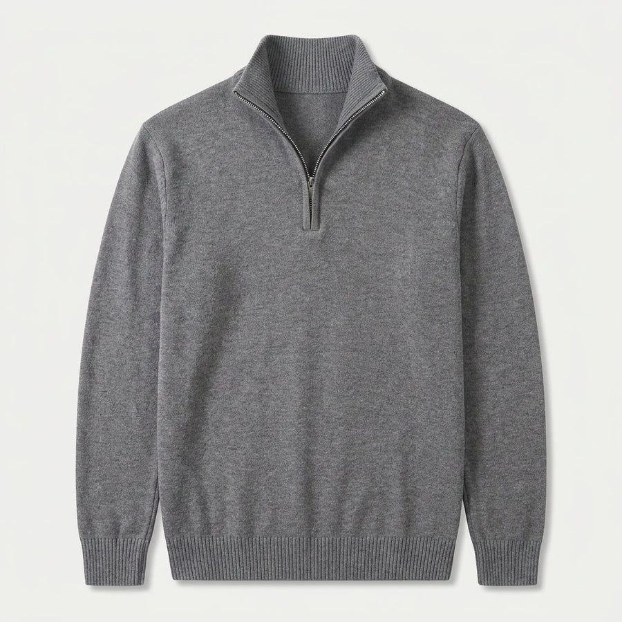 Men's half-zip jumper in Grey | Ugthorpe – front view