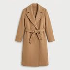 Women's Belted Wrap Coat in Camel | Kettleburgh – front view