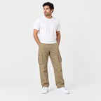 Men's Cargo Trousers in Khaki | Ulley – front view