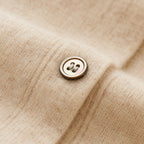Men's knit polo cardigan in Beige | Monxton – detail view