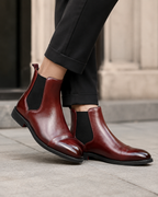 Men's almond toe Chelsea boots with pull tab