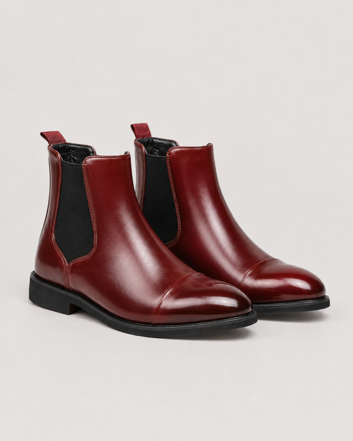Men's almond toe Chelsea boots with pull tab