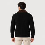 Men's zip cardigan in Black | Trotton – back view