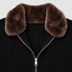 Men's zip cardigan in Black | Trotton – detail view