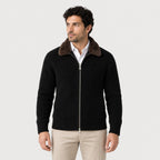 Men's zip cardigan in Black | Trotton – front view