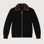 Men's zip cardigan in Black | Trotton – front view