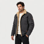 Men's Fleece-Lined Snap Jacket in Grey | Stow – side view