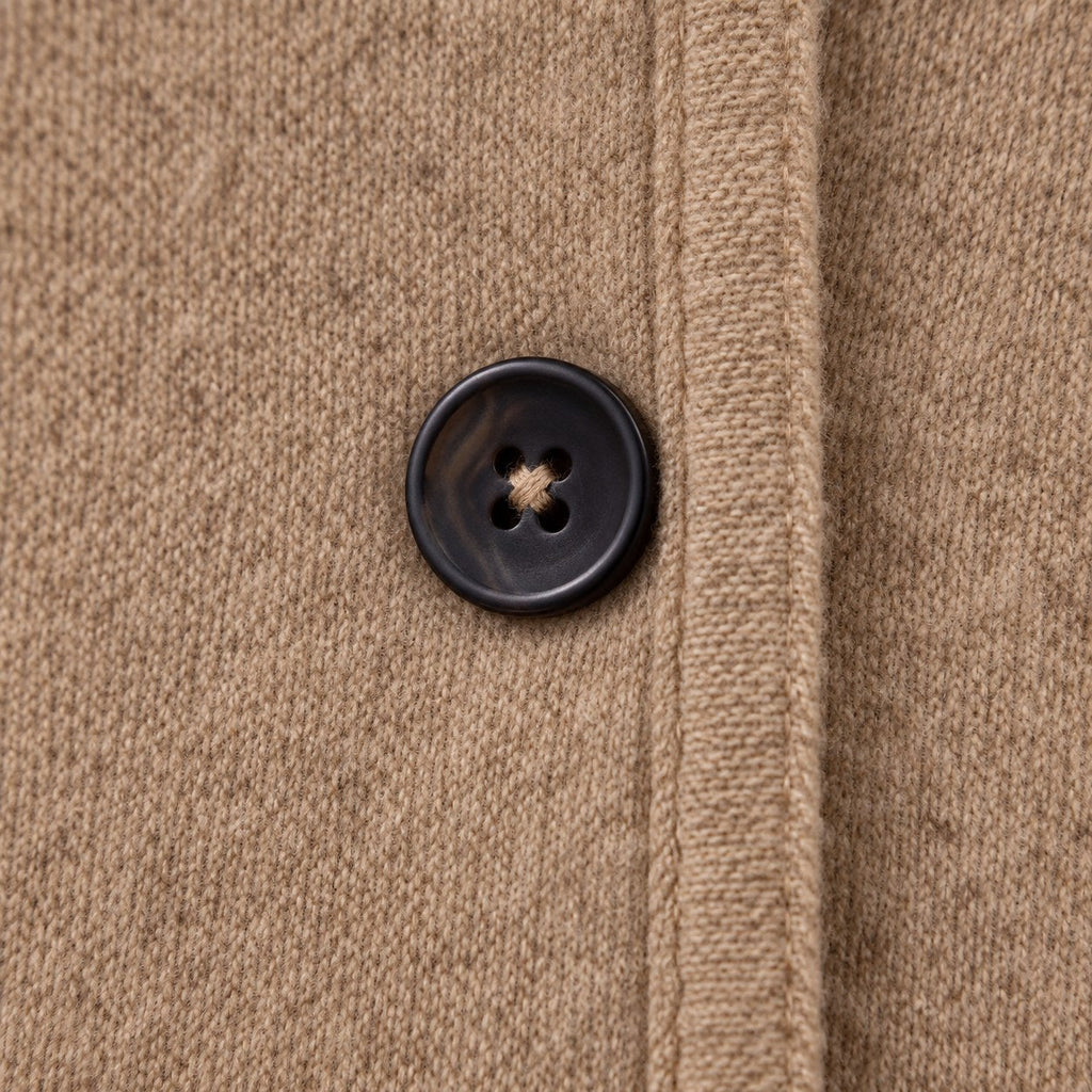 Men's knit blazer cardigan in Beige | Morpeth – detail view