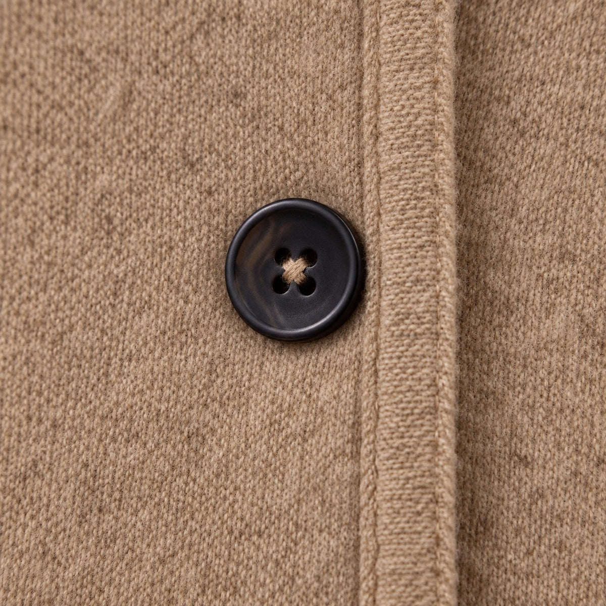 Men's knit blazer cardigan in Beige | Morpeth – detail view