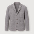 Men's knit blazer cardigan in Grey | Morpeth – front view