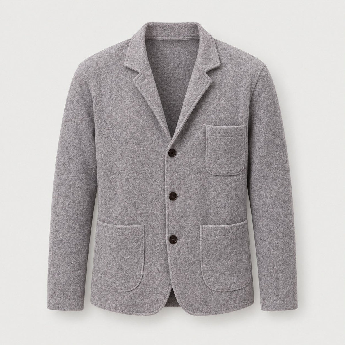 Men's knit blazer cardigan in Grey | Morpeth – front view