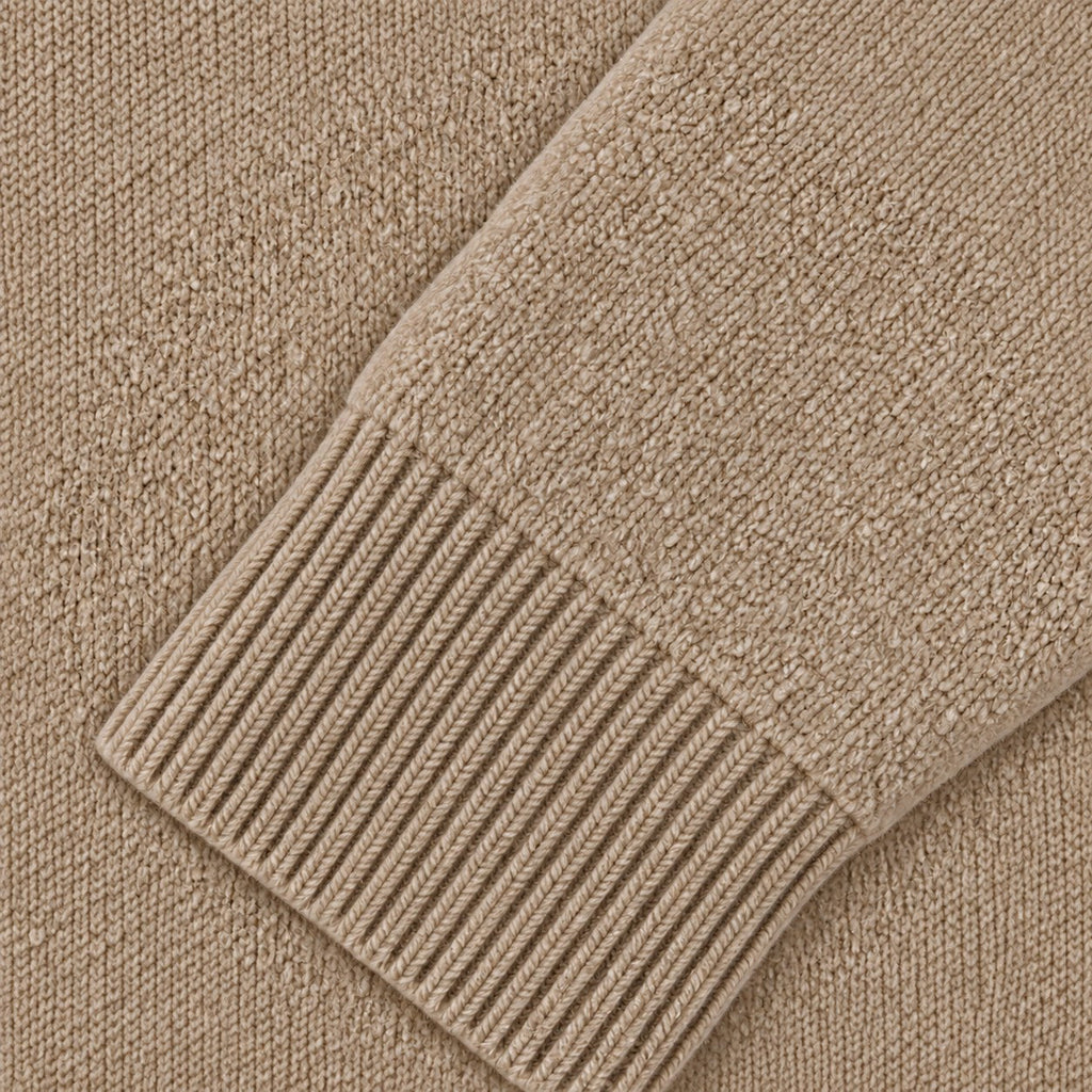 Men's knitted polo jumper in Beige | Brecon – detail view