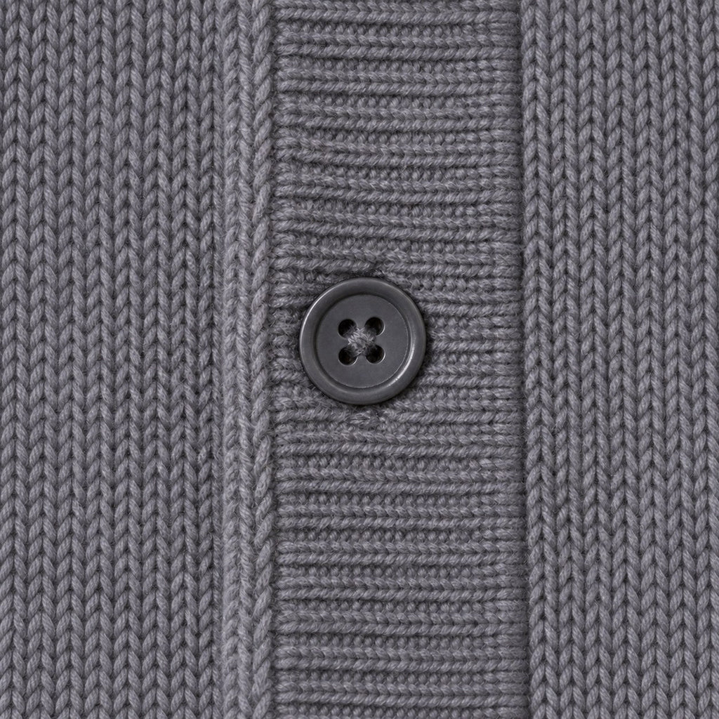 Men's knitted polo jumper in Light Grey | Brecon – detail view