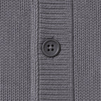 Men's knitted polo jumper in Light Grey | Brecon – detail view