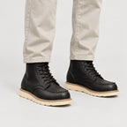Men's moc toe boots in Black | Wroxeter – front view