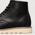 Men's moc toe boots in Black | Wroxeter – detail view