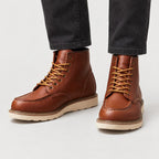 Men's moc toe boots in Tan | Wroxeter – side view