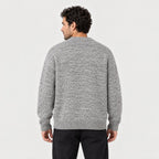 Men's marled crew neck jumper in Grey | Wiveton – back view