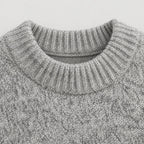 Men's marled crew neck jumper in Grey | Wiveton – detail view