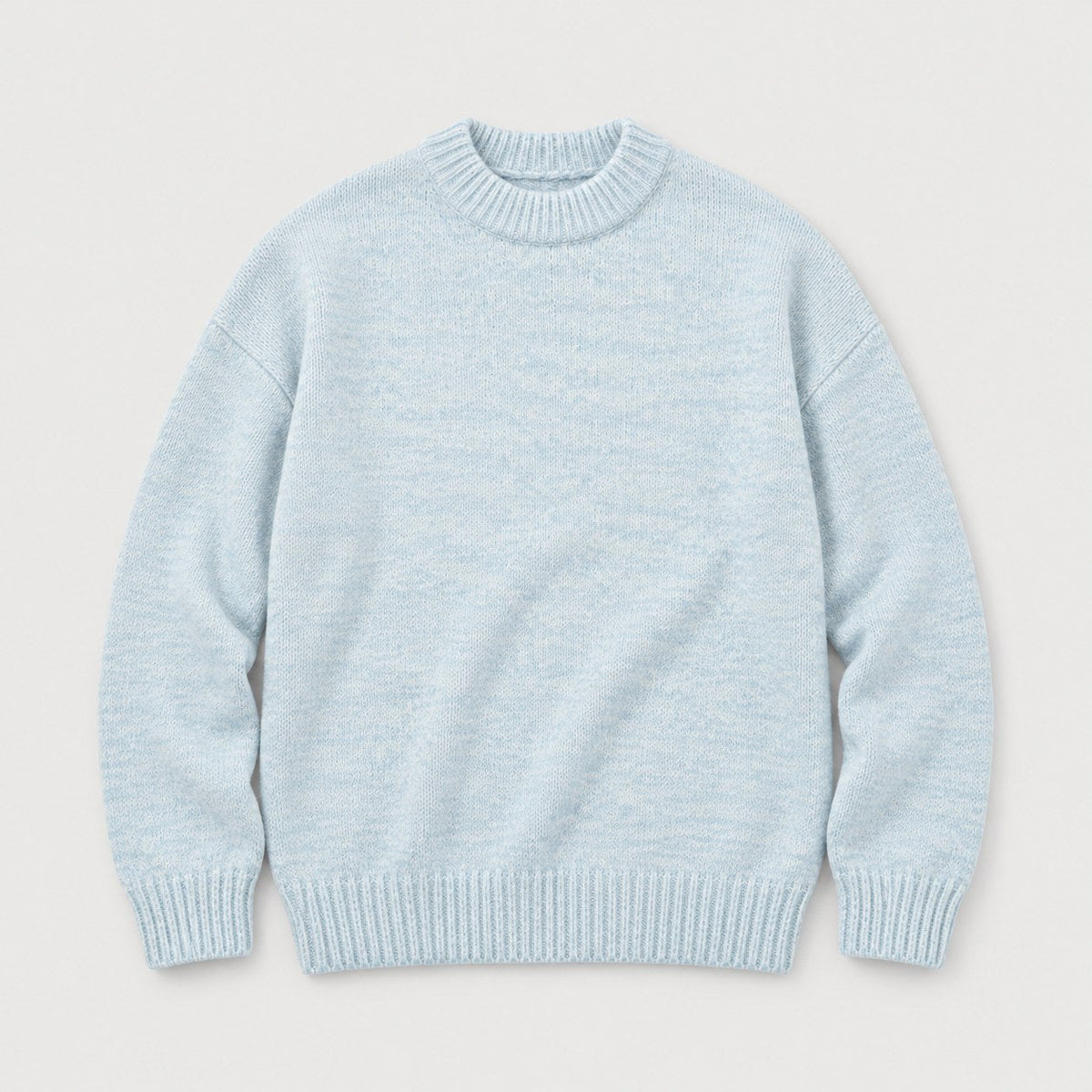 Men's marled crew neck jumper in Light Blue | Wiveton – front view