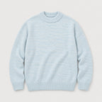 Men's marled crew neck jumper in Light Blue | Wiveton – front view