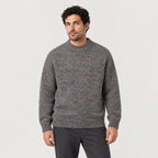 Men's marled crew neck jumper in Charcoal | Wiveton – front view